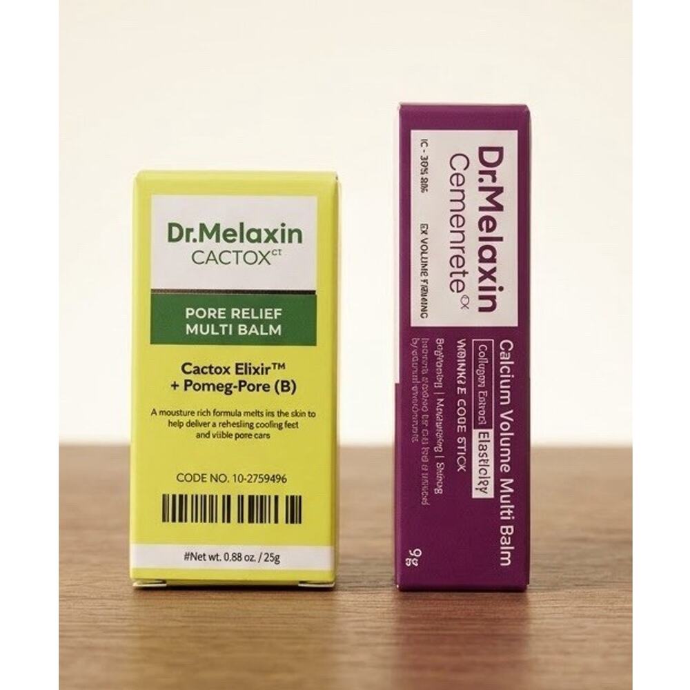 Dr. Melaxin Pore Relief Mult Balm 25g + Calcium Volume Mult Balm 9g Collagen.